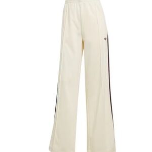 Adidas Cream Track Pants with Maroon Stripes